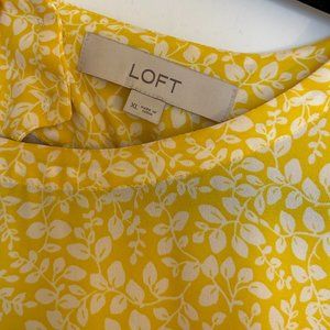 Loft Yellow Blouse with Keyhole Back Size XL